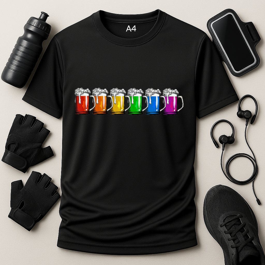 LGBT Pride Rainbow Beer Cooling Performance Crew T-Shirt