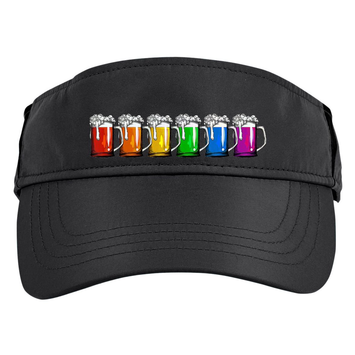 LGBT Pride Rainbow Beer Adult Drive Performance Visor