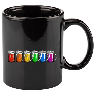 LGBT Pride Rainbow Beer 11oz C Handle Ceramic Mug