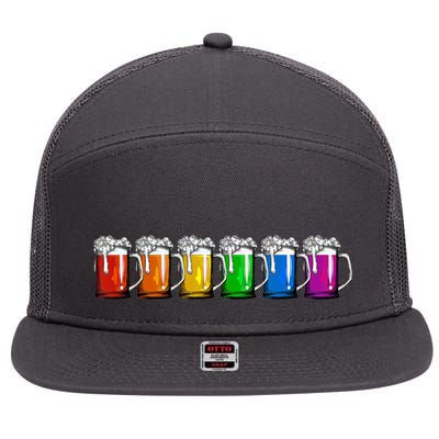 LGBT Pride Rainbow Beer 7 Panel Mesh Trucker Snapback Hat