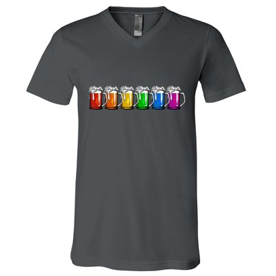 LGBT Pride Rainbow Beer V-Neck T-Shirt