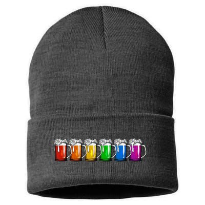 LGBT Pride Rainbow Beer Sustainable Knit Beanie