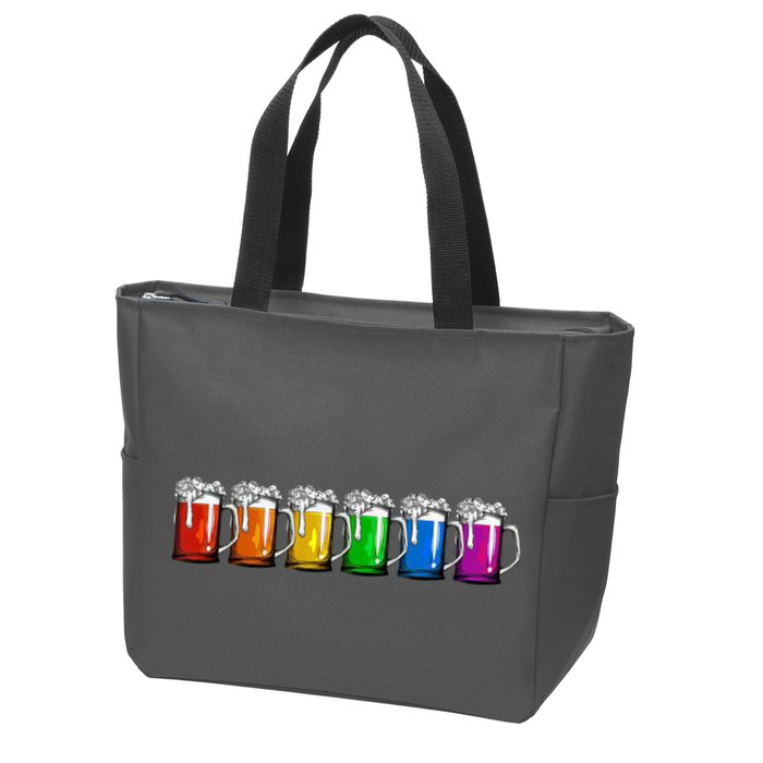 LGBT Pride Rainbow Beer Zip Tote Bag