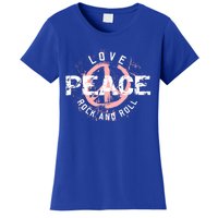 Love Peace Rock And Roll Saying Rocker Freedom Motif Gift Women's T-Shirt