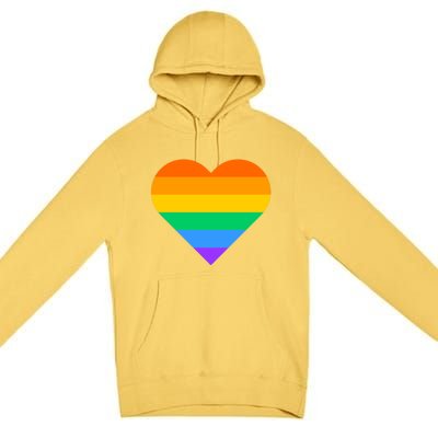 Lgbt Pride Rainbow Color Flag Heart Love Awareness Cool Gift Premium Pullover Hoodie