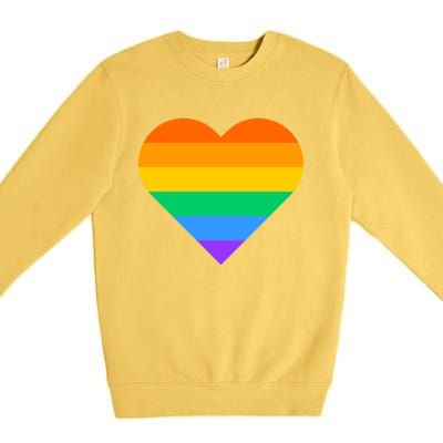 Lgbt Pride Rainbow Color Flag Heart Love Awareness Cool Gift Premium Crewneck Sweatshirt