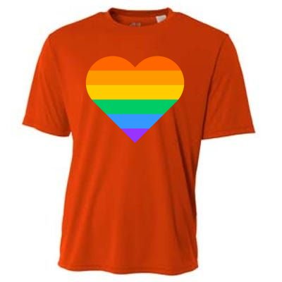 Lgbt Pride Rainbow Color Flag Heart Love Awareness Cool Gift Cooling Performance Crew T-Shirt