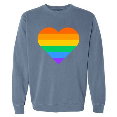 Lgbt Pride Rainbow Color Flag Heart Love Awareness Cool Gift Garment-Dyed Sweatshirt