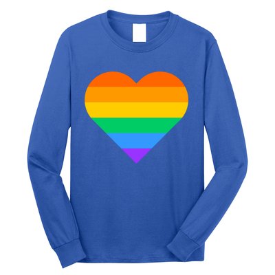 Lgbt Pride Rainbow Color Flag Heart Love Awareness Cool Gift Long Sleeve Shirt