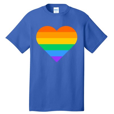 Lgbt Pride Rainbow Color Flag Heart Love Awareness Cool Gift Tall T-Shirt