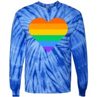 Lgbt Pride Rainbow Color Flag Heart Love Awareness Cool Gift Tie-Dye Long Sleeve Shirt