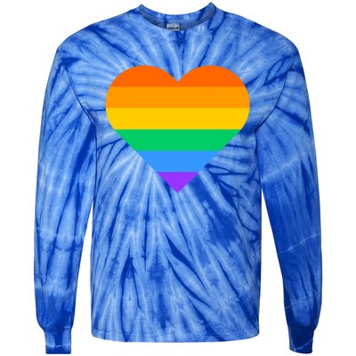 Lgbt Pride Rainbow Color Flag Heart Love Awareness Cool Gift Tie-Dye Long Sleeve Shirt