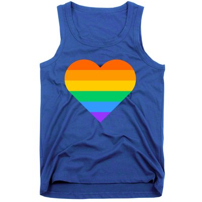 Lgbt Pride Rainbow Color Flag Heart Love Awareness Cool Gift Tank Top