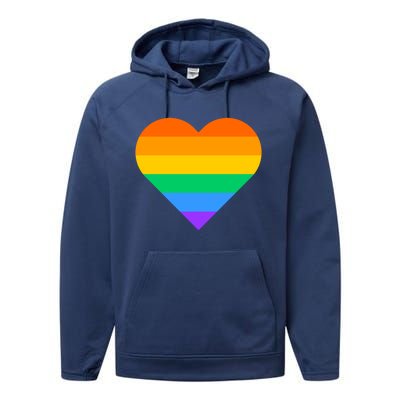 Lgbt Pride Rainbow Color Flag Heart Love Awareness Cool Gift Performance Fleece Hoodie