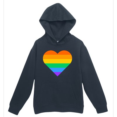 Lgbt Pride Rainbow Color Flag Heart Love Awareness Cool Gift Urban Pullover Hoodie