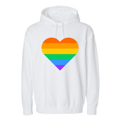 Lgbt Pride Rainbow Color Flag Heart Love Awareness Cool Gift Garment-Dyed Fleece Hoodie