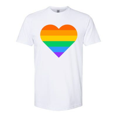 Lgbt Pride Rainbow Color Flag Heart Love Awareness Cool Gift Softstyle CVC T-Shirt