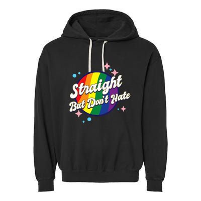 LGBTQIA+ Pride Rainbow Support Garment-Dyed Fleece Hoodie