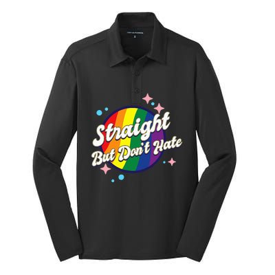 LGBTQIA+ Pride Rainbow Support Silk Touch Performance Long Sleeve Polo