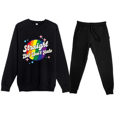 LGBTQIA+ Pride Rainbow Support Premium Crewneck Sweatsuit Set