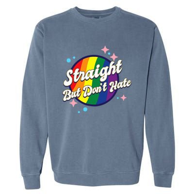 LGBTQIA+ Pride Rainbow Support Garment-Dyed Sweatshirt