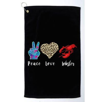 Love Peace Red Lobster Leopard Seafood Lover Lobster Eating Golf Towel