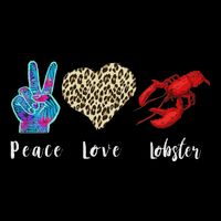 Love Peace Red Lobster Leopard Seafood Lover Lobster Eating Zip Tote Bag