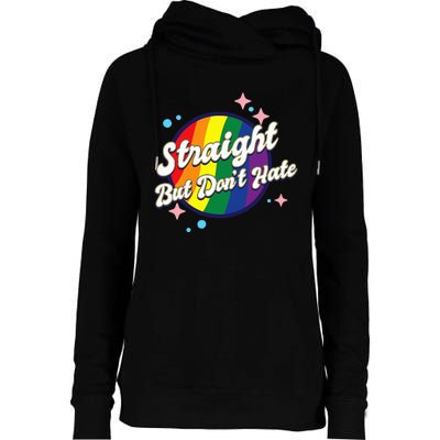 LGBTQIA+ Pride Rainbow Support Womens Funnel Neck Pullover Hood