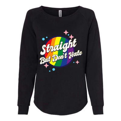 LGBTQIA+ Pride Rainbow Support Womens California Wash Sweatshirt