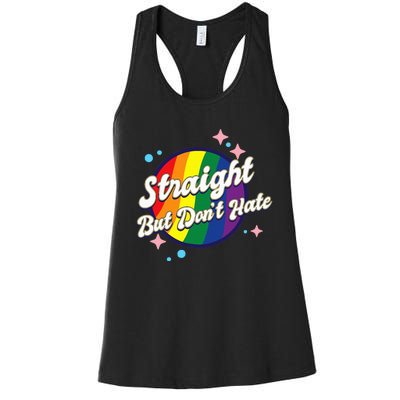 LGBTQIA+ Pride Rainbow Support Women's Racerback Tank