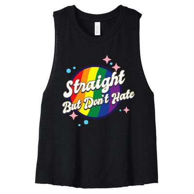 LGBTQIA+ Pride Rainbow Support Women's Racerback Cropped Tank