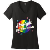 LGBTQIA+ Pride Rainbow Support Women's V-Neck T-Shirt