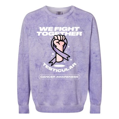 Light Purple Ribbon Family Testicular Cancer Awareness Gift Colorblast Crewneck Sweatshirt