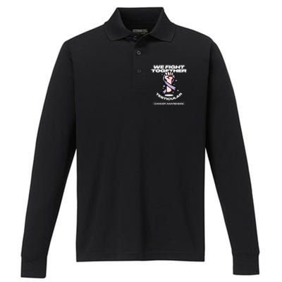 Light Purple Ribbon Family Testicular Cancer Awareness Gift Performance Long Sleeve Polo