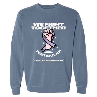 Light Purple Ribbon Family Testicular Cancer Awareness Gift Garment-Dyed Sweatshirt