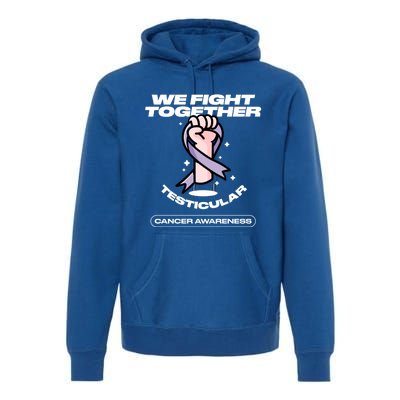 Light Purple Ribbon Family Testicular Cancer Awareness Gift Premium Hoodie