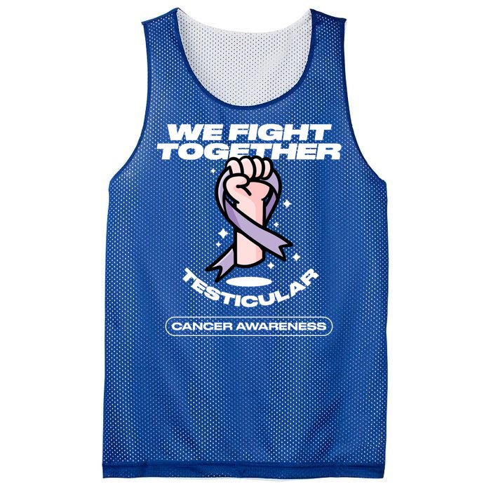 Light Purple Ribbon Family Testicular Cancer Awareness Gift Mesh Reversible Basketball Jersey Tank