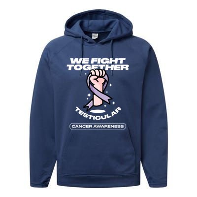 Light Purple Ribbon Family Testicular Cancer Awareness Gift Performance Fleece Hoodie