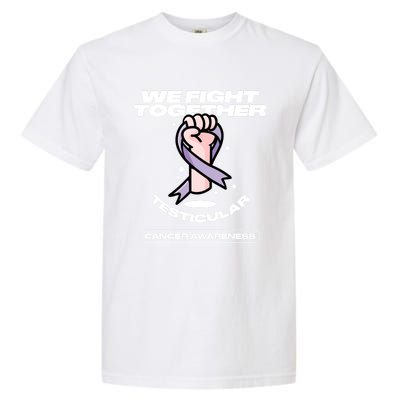 Light Purple Ribbon Family Testicular Cancer Awareness Gift Garment-Dyed Heavyweight T-Shirt