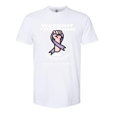 Light Purple Ribbon Family Testicular Cancer Awareness Gift Softstyle CVC T-Shirt