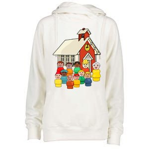 Little People School House Womens Funnel Neck Pullover Hood