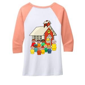 Little People School House Women's Tri-Blend 3/4-Sleeve Raglan Shirt