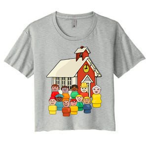 Little People School House Women's Crop Top Tee