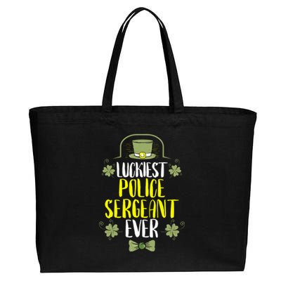 Luckiest Police Sergeant Ever St Patrick's Day Cute Gift Cotton Canvas Jumbo Tote