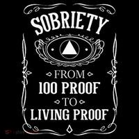 Living Proof Sobriety Anniversary Sober AA NA Recovery Button