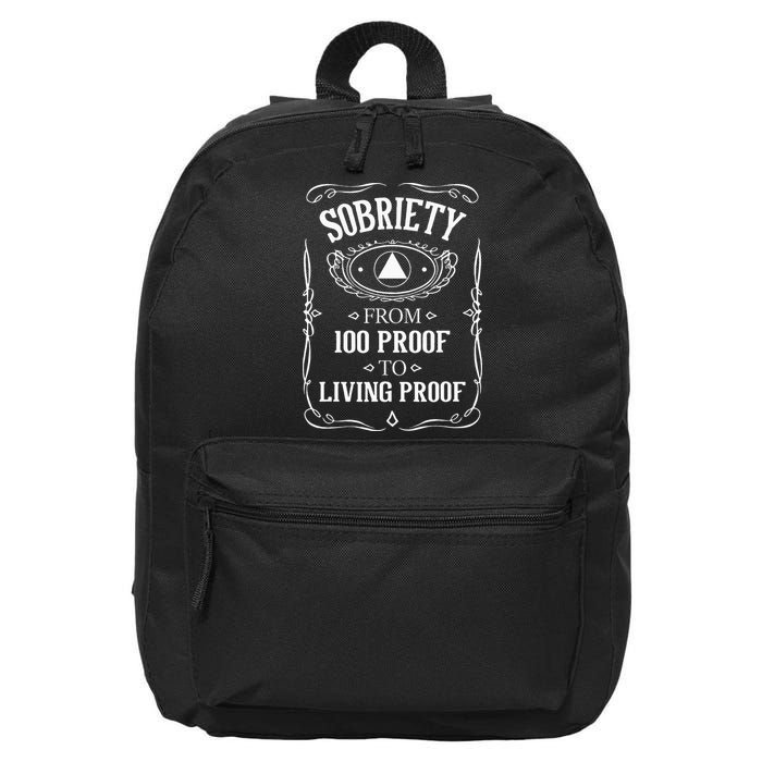 Living Proof Sobriety Anniversary Sober AA NA Recovery 16 in Basic Backpack