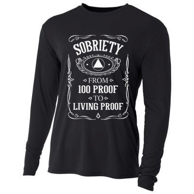 Living Proof Sobriety Anniversary Sober AA NA Recovery Cooling Performance Long Sleeve Crew