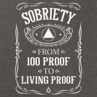 Living Proof Sobriety Anniversary Sober AA NA Recovery Cotton Canvas Backpack