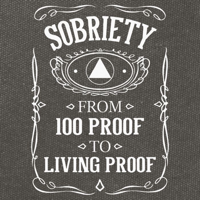 Living Proof Sobriety Anniversary Sober AA NA Recovery Cotton Canvas Backpack
