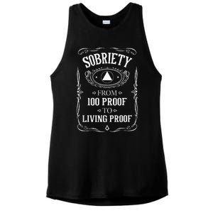 Living Proof Sobriety Anniversary Sober AA NA Recovery Ladies PosiCharge Tri-Blend Wicking Tank